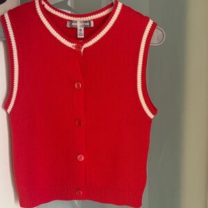 Urban Outfitters Red Knit Button Up Vest